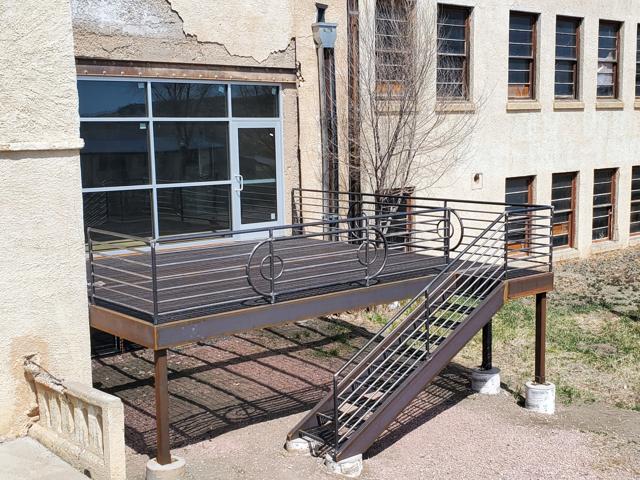 Custom steel deck and stairs on a commercial building