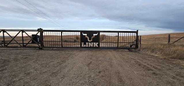 Ranch gate with custom longhorn brand lettering