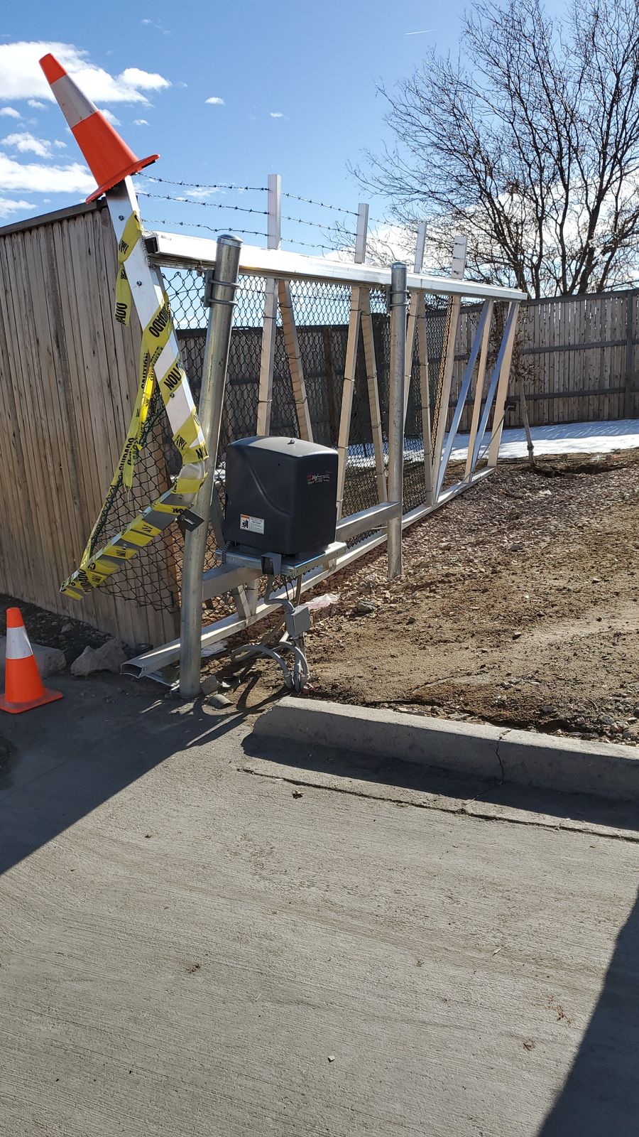 Gate and fence damage awaiting repair