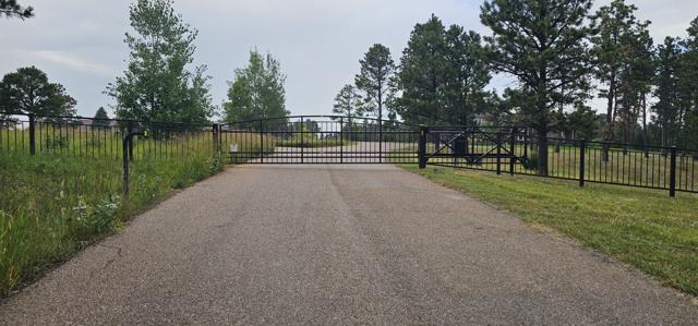 Black ornamental gate and matching fence